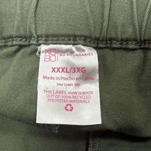 No Boundaries Juniors’ High-Rise Utility Cropped Joggers, Green Size XXL - Picture 4 of 6